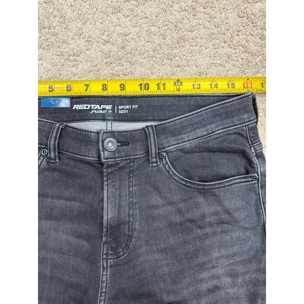Redtape Men's Black Denim‎ Jeans Skinny Flow+ Sport Fit Size 32x31